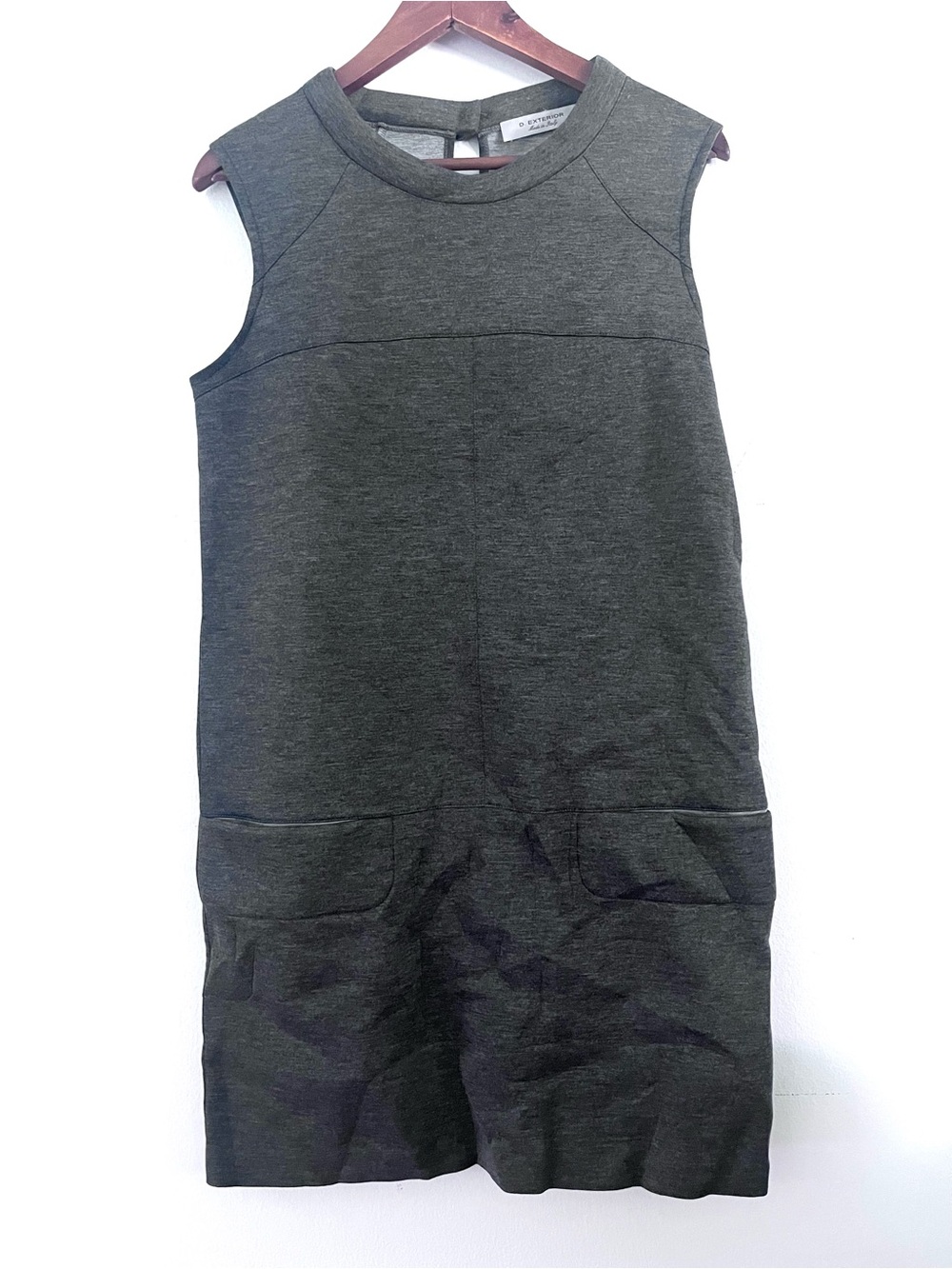 D Exterior Dress A line Sleeveless Gray Sweatshirt Like Material Women's Size M